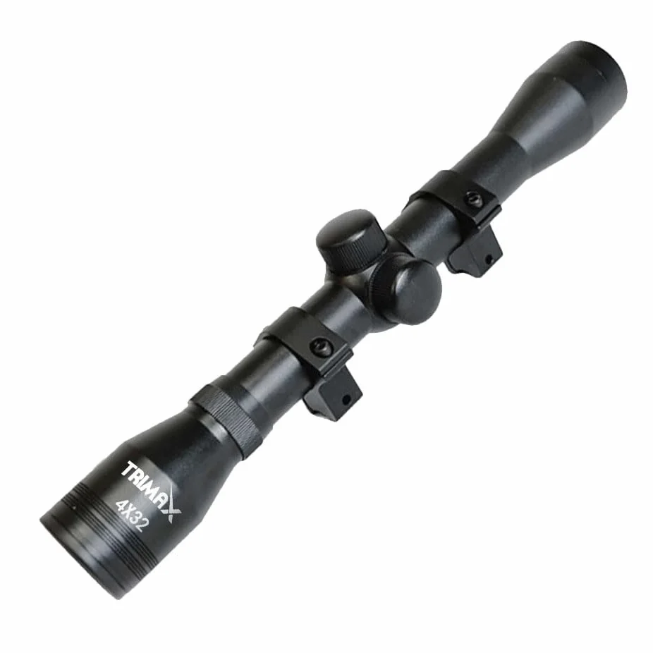 Visor telescópico 4X32 TRIMAX | Mira Deportiva para escopetas, Rifles, carabinas y Pistolas de Aire comprimido (balines). (11mm)