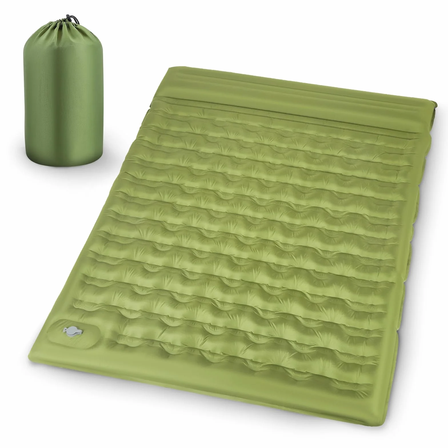 colchoneta camping 2 persona,15cm extra grueso colchón hinchable,190*140*15cm colchon camping con almohadas bomba de pie incorporada,colchón autoinflable ultraligero para exteriores máx 250KG