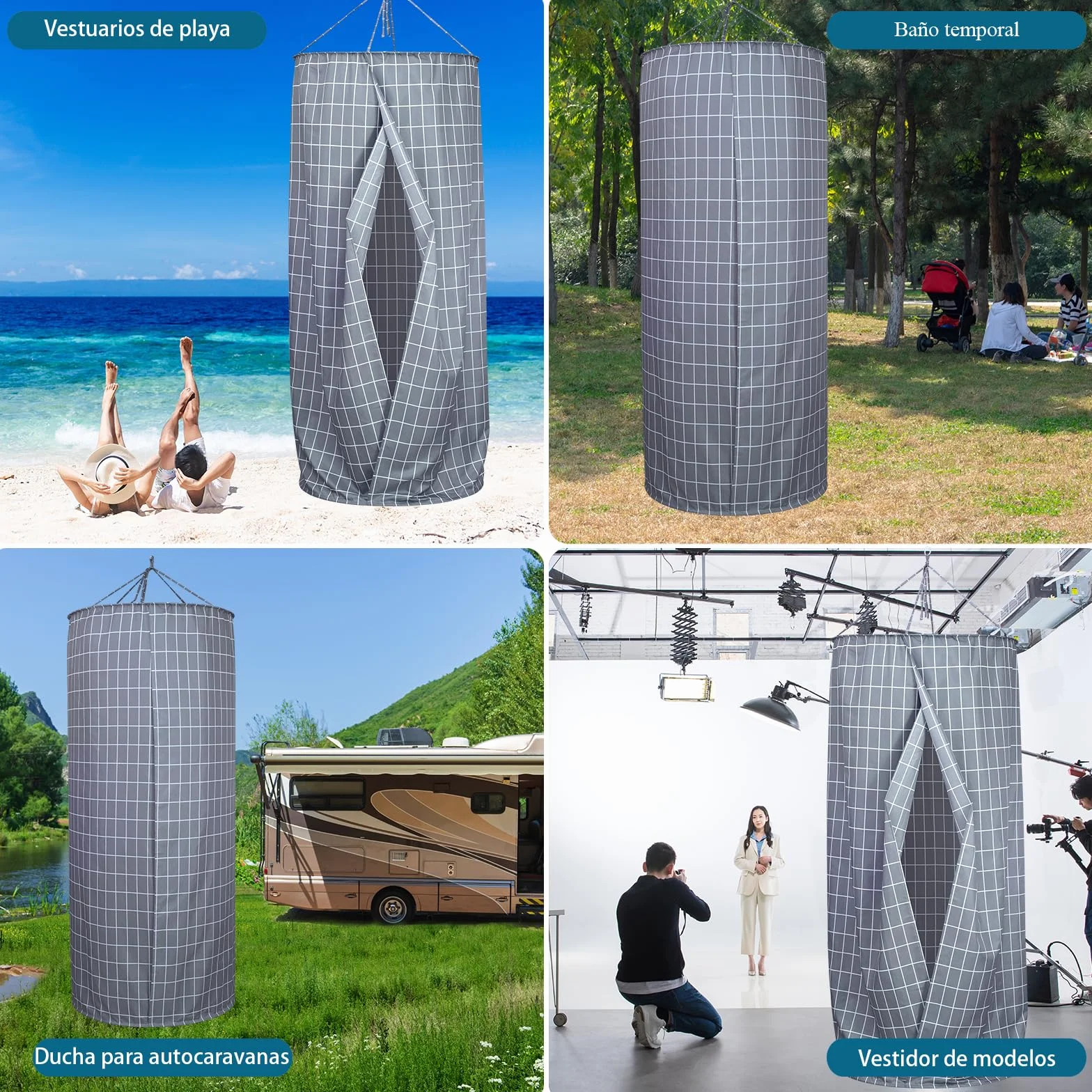 Tienda de Campaña Vestidor Portátil 0.8 x 2m para Privacidad al Aire Libre
