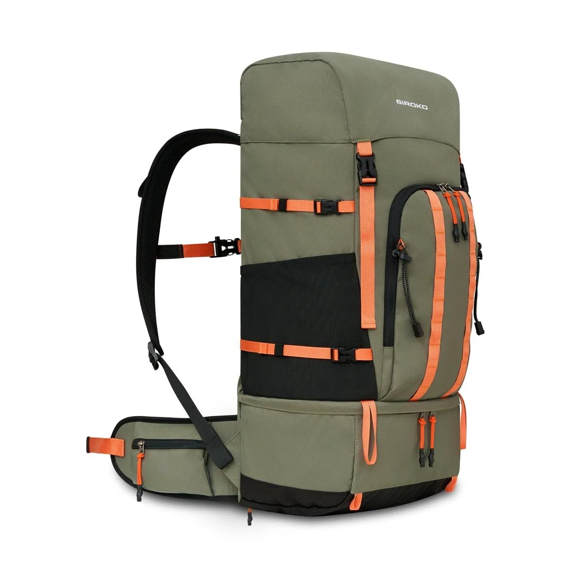 SIROKO Mochila montaña 50L Funda Impermeable Senderismo Venture 50 Green Verde