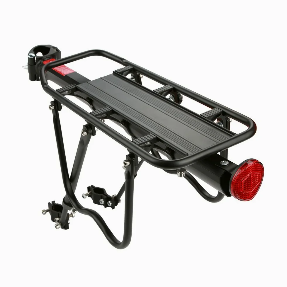 Estante trasero ajustable para bicicleta, asiento de bicicleta de aleación de aluminio, estante de equipaje, soporte trasero universal para bicicleta de montaña, equipo de ciclismo con accesorio para
