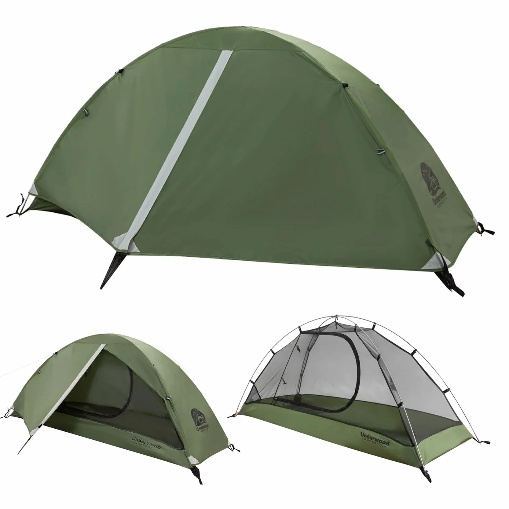 Tienda de campaña para Senderismo para 1/2 Hombre - una Tienda de campaña Ligera e Impermeable para un Hombre para Acampar, una Tienda de campaña Tipo Domo compacta para 1 Persona