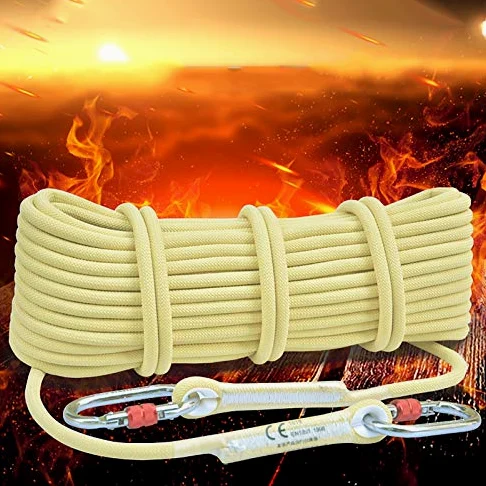 Cuerda Kernmantle de Baja Elasticidad, Cuerda estática ignífuga de Alta Resistencia, Equipo Multifuncional ignífugo for Exteriores, Fuerza de tracción(8mmx20m)
