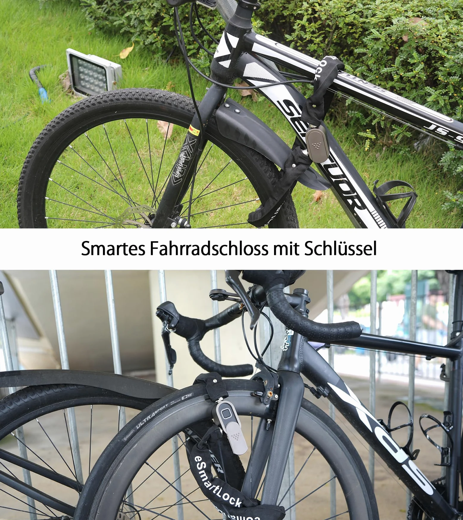 Candado de cadena para bicicleta con llave eLinkSmart impermeable Bluetooth App Bike Lock (100 cm de longitud 8 mm de diámetro) para bicicleta, scooter, moto, portón