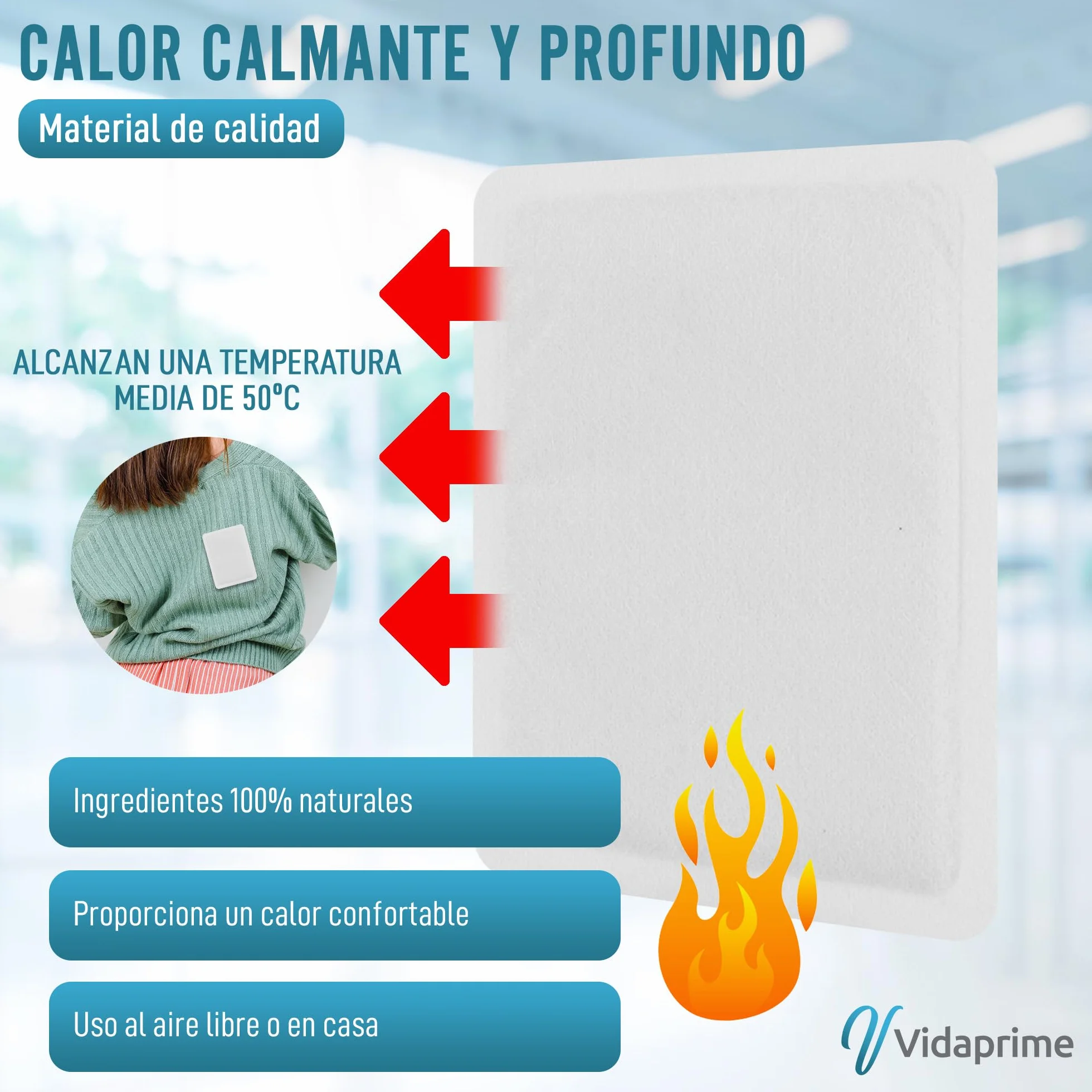 Parches de Calor para la Espalda Cuello y Hombros Pack x10 Alivio Dolor Muscular 24 Horas