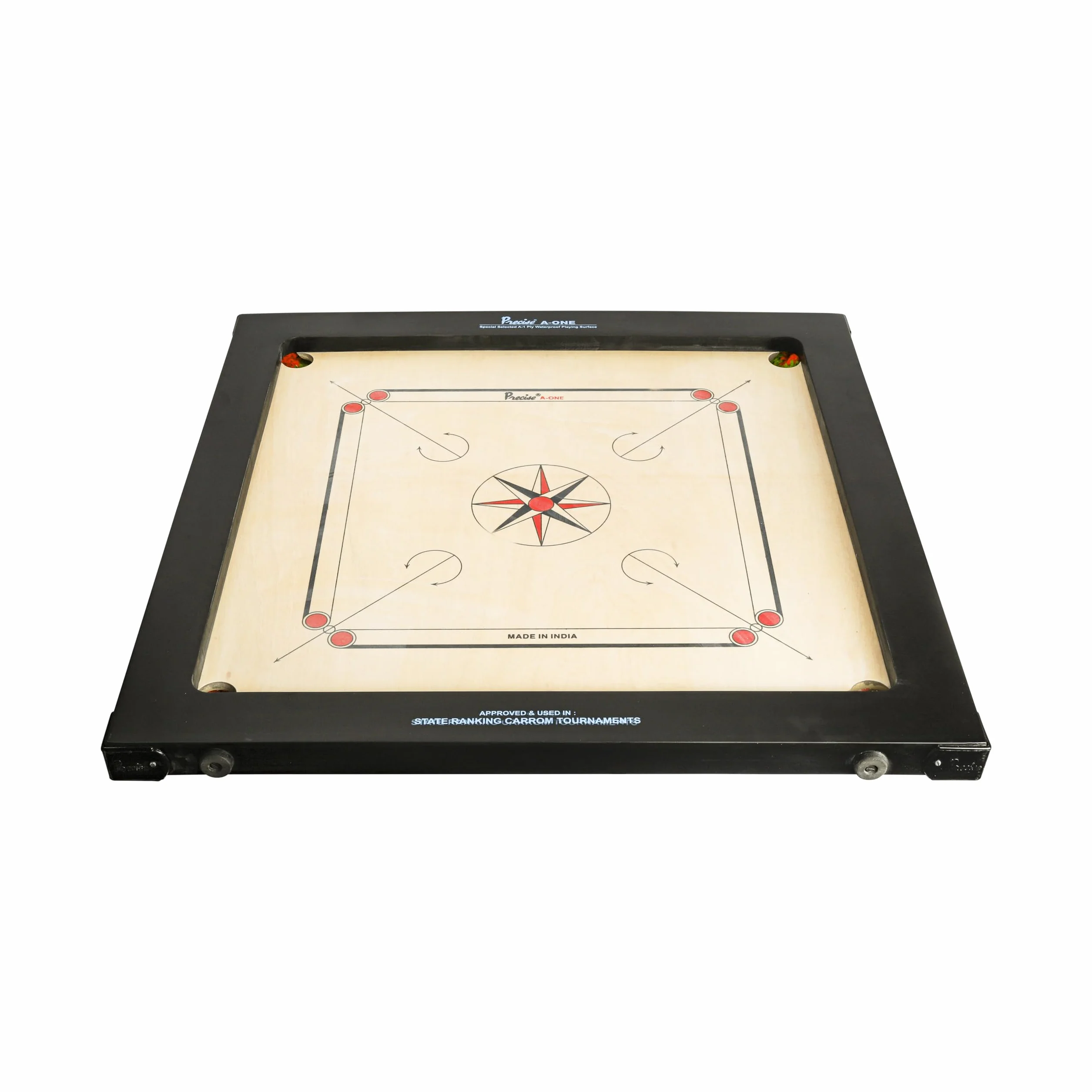 Precise Champion Profi Carrom Ama-12 mm 16 kg Tabla de torneos India Completo