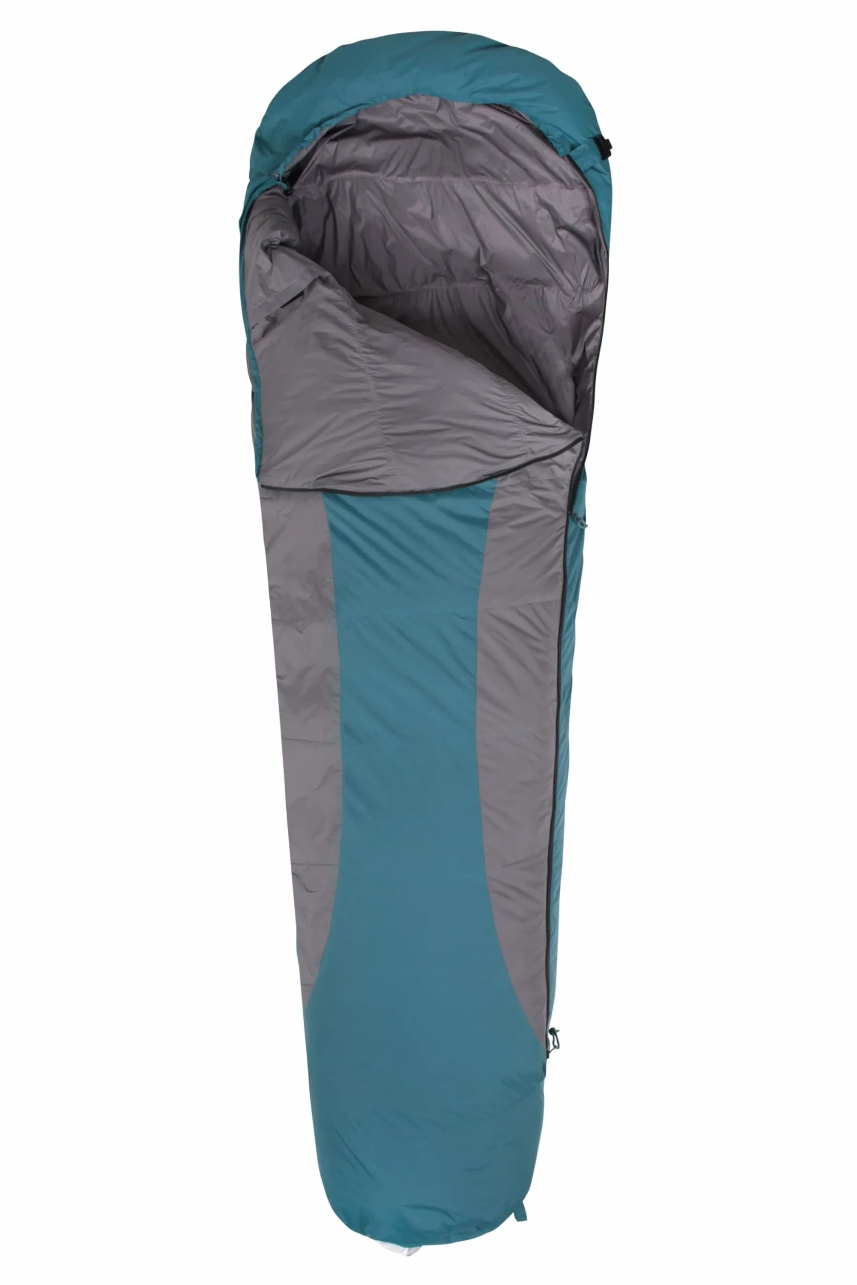 Mountain Warehouse Saco de Dormir de plumón Ligero Extreme - Saco de Dormir Tipo Momia, Capucha, Cremallera bidireccional - para Viajar con Mochila, Viajar