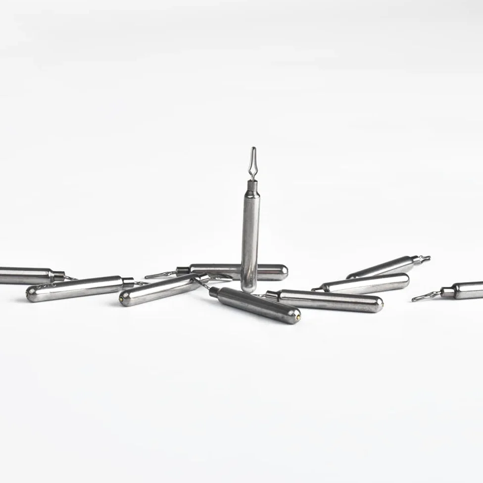 Paquete de 10 pesas de tungsteno flacas para tiro de gota, kit de plomos de pesca de tiro de gota de tungsteno para plataforma de tiro de gota, plomada de forma delgada (liso, 3/8 onzas)