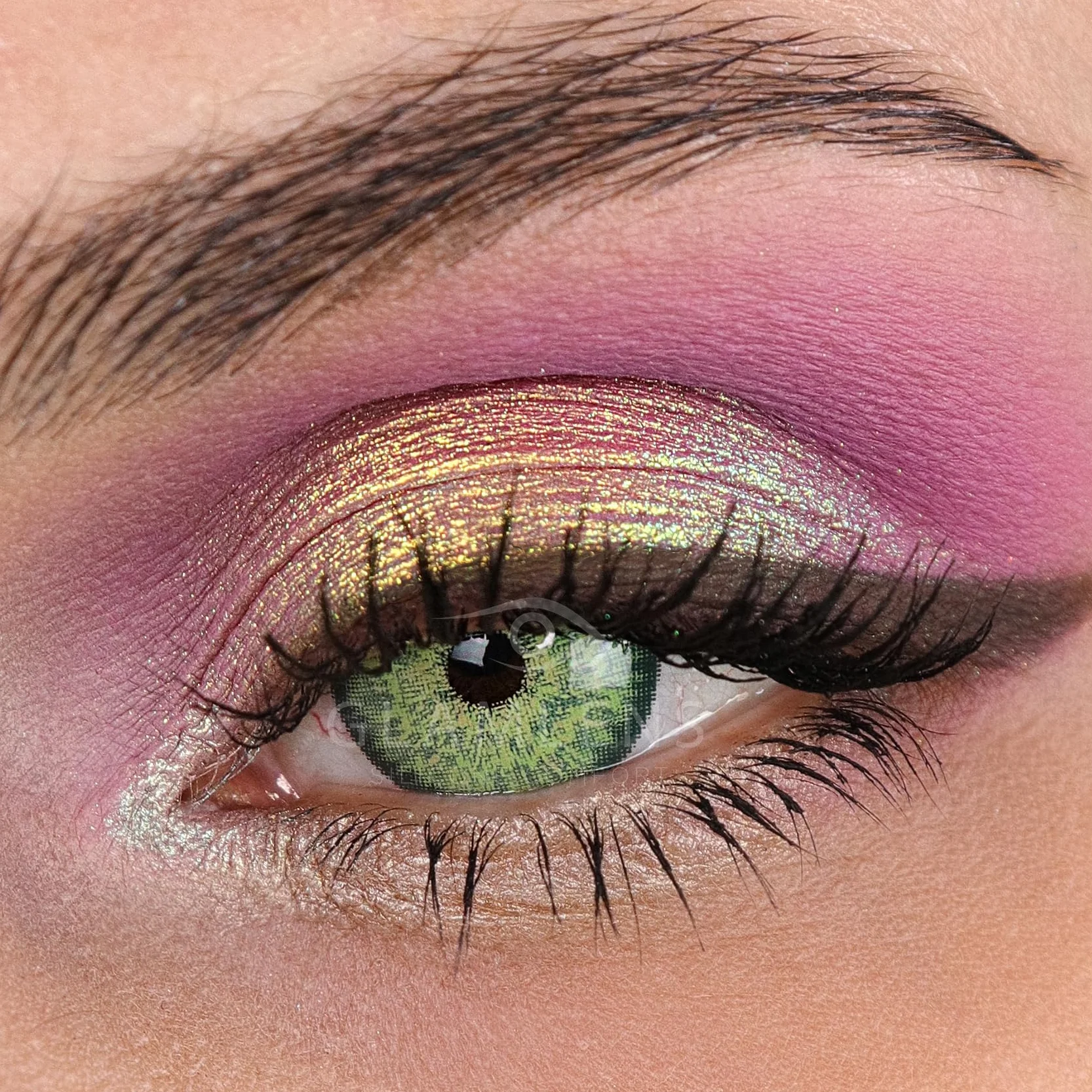 GLAMLENS lentillas de color vert Ibiza Green 1 par 90 Días Sin Graduación blandas hidrogel de silicona