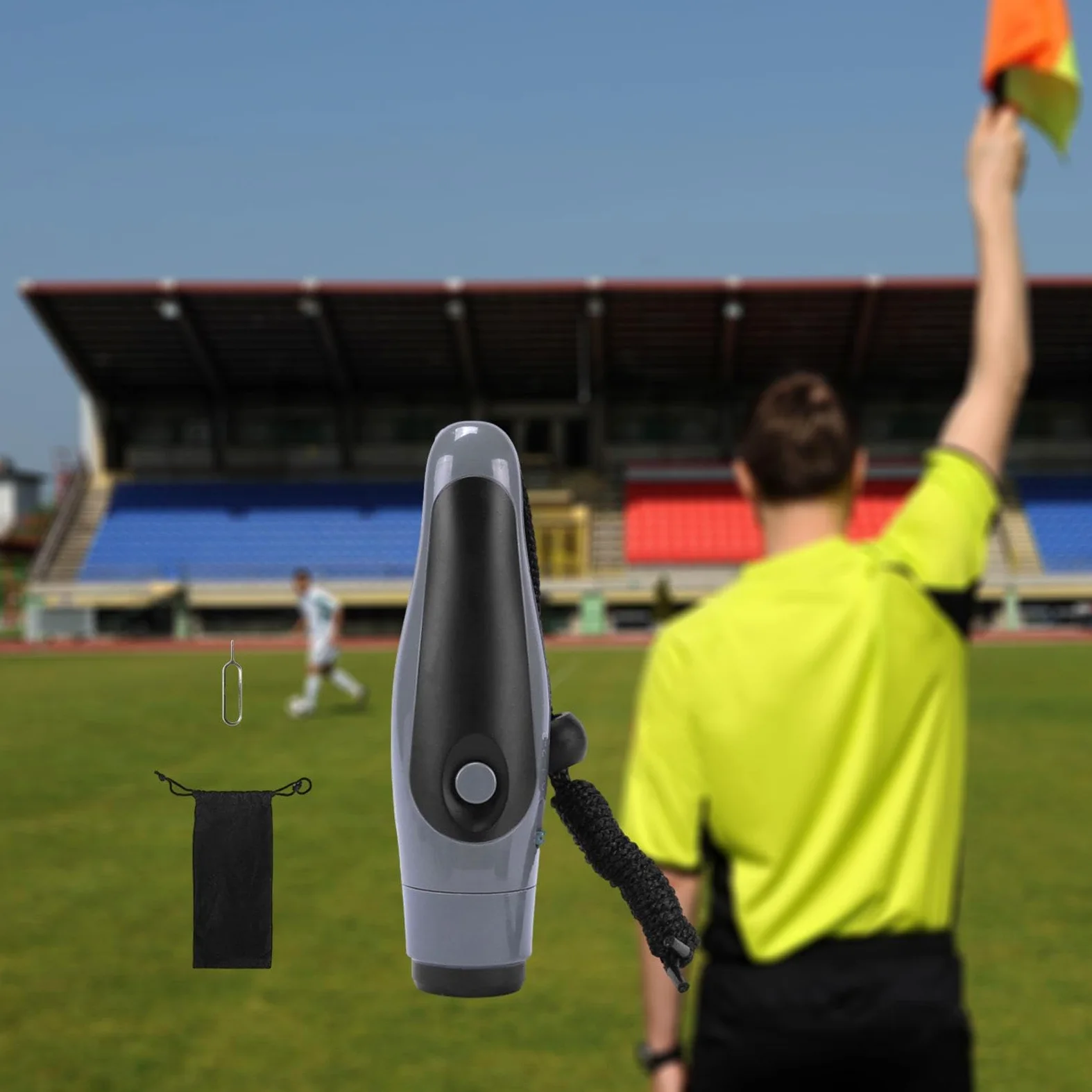 Silbato Electrónico para Árbitros con Diseño Ovalado Ergonómico Silbato de Emergencia con Botón de Mano Material PP Y Sonido Claro Adecuado P