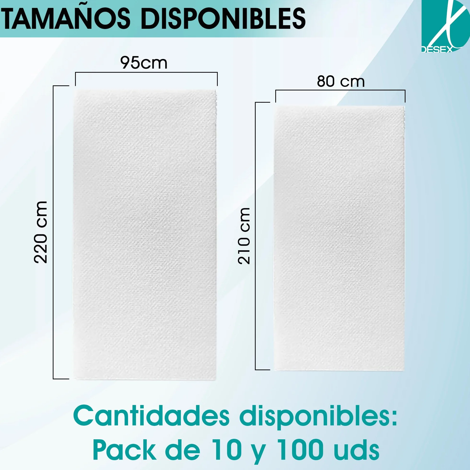 Sábanas Desechables Ajustables Camilla Masaje TNT 95x220cm Caja 10uds