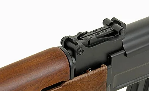 Fusil eléctrico de Airsoft AK47 CM.522 de Cyma, Negro y Madera, Gearbox metálico, Batería incluida, Cargador 500 Bolas 6 mm Incluido. Disparo Semi y automático. Potencia 1 Julio