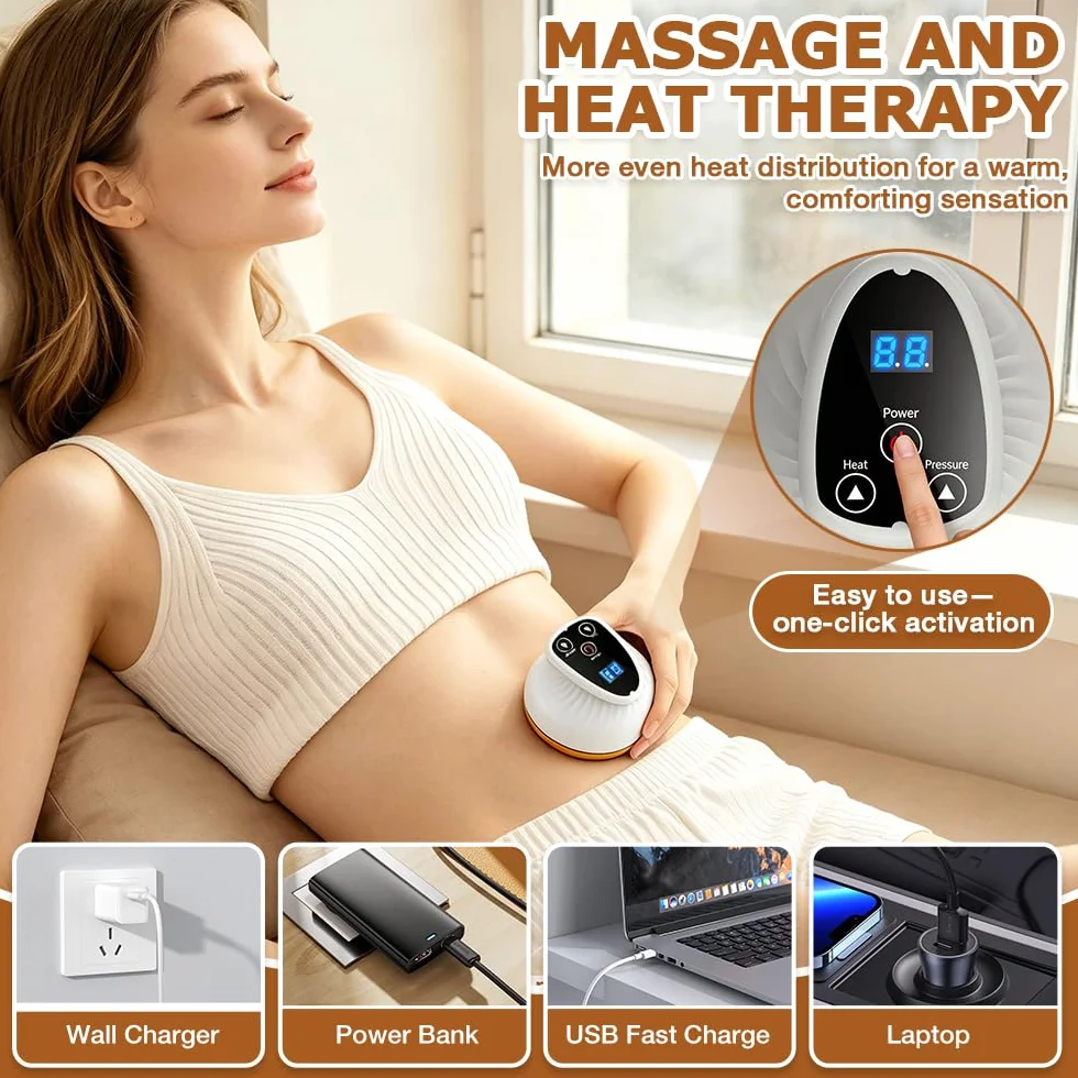 Vacuvia Masajeador Anticelulitico 4 en 1 con Calor, 9 Modos Vacum Maquina Celulitis para Abdomen, Cintura y Brazos