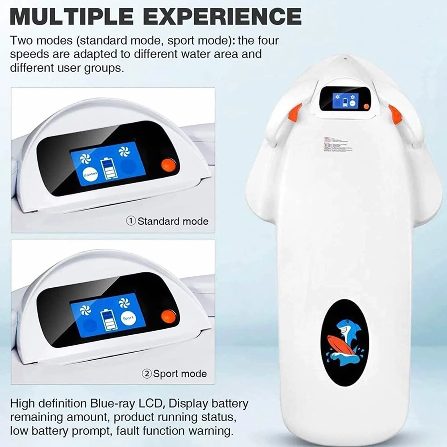 Seascooter eléctrico Submarino, 480W Scooter Submarino Natación Propulsor Aeronave, Equipo de Buceo de 60 Minutos, Adecuado para Piscina Snorkel Sea Adventure Rescue