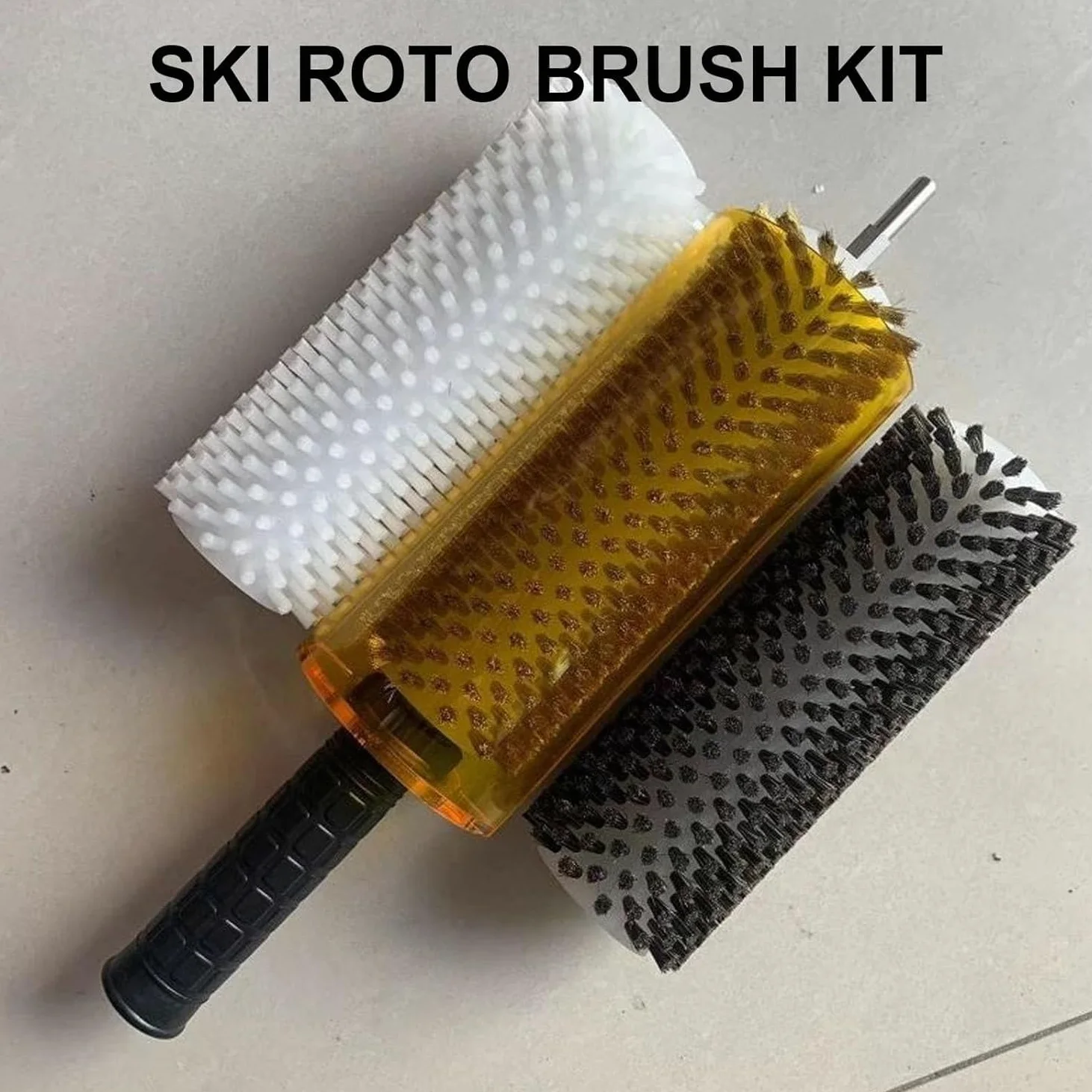 Kit de cepillo para cera de esquí, incluye nailon, alambre de latón y cepillos de crin, se adapta a taladro eléctrico, tamaños de 200 mm y 300 mm, cerdas densas, resistente al desprendimiento