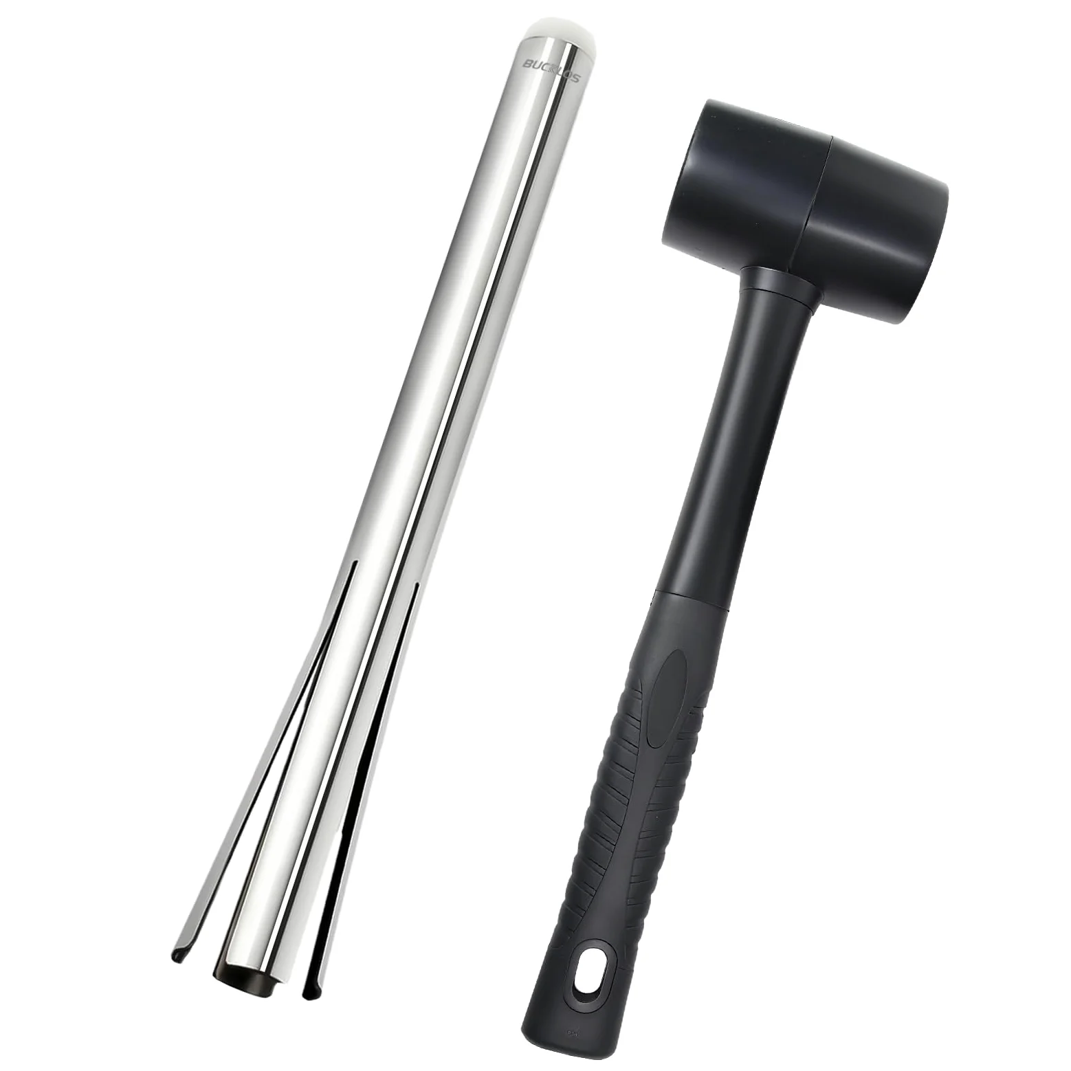 BUCKLOS Herramienta de extracción de vasos de auriculares de bicicleta con martillo de goma, removedor de piezas de cabeza de bicicleta de acero inoxidable resistente y duradero, adecuado para
