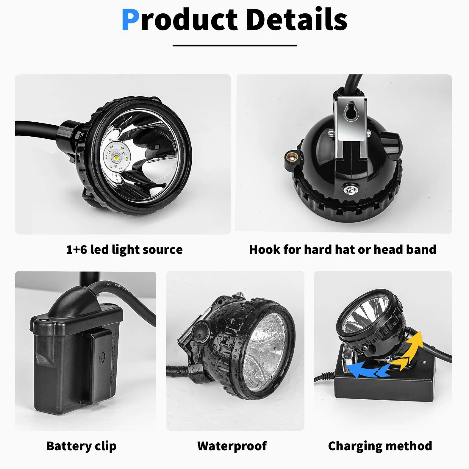 Safety Mining Light - Linterna frontal profesional recargable para minería, 1+6 LED superbrillante, a prueba de explosiones, impermeable, para mineros de carbón, caza de mapaches, camping, senderismo
