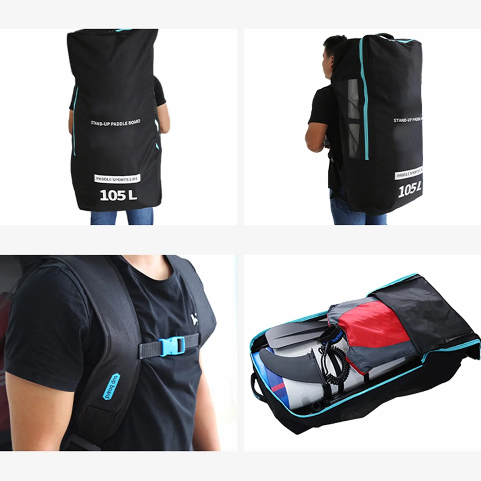 Kavolet Bolsa hinchable para tabla de surf, mochila de viaje para SUP, 80L/105L/125L opcional
