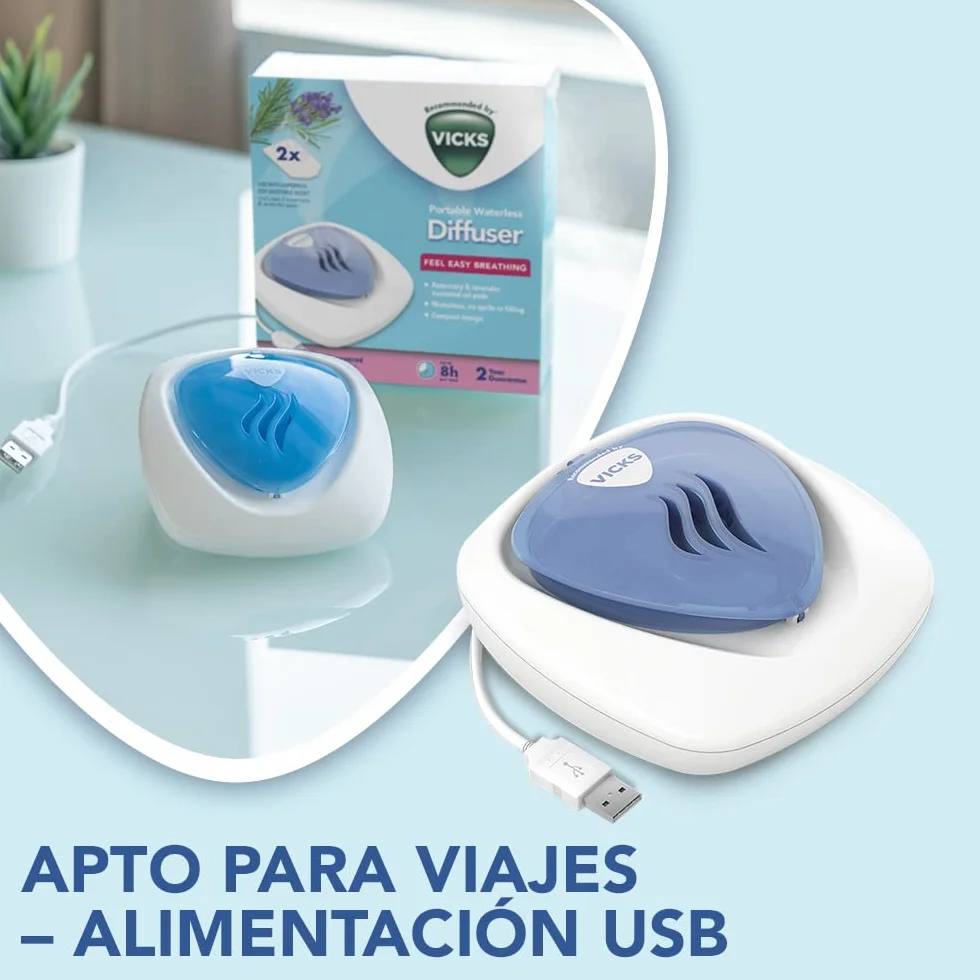 Vicks VH1800JUVEU Difusor portátil sin agua USB con luz nocturna