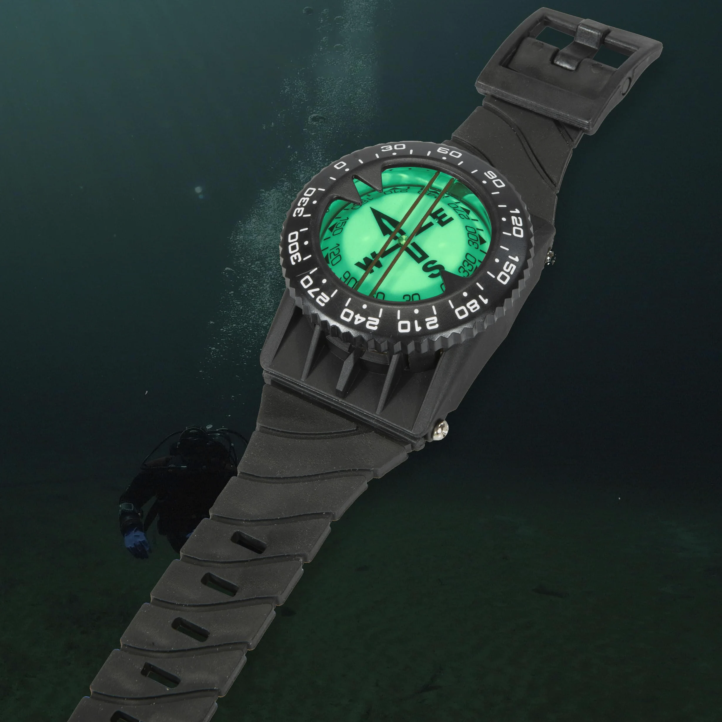 Brújula de Buceo con Bisel Giratorio de 360°, Impermeable, Relleno de Aceite con brújula Lateral