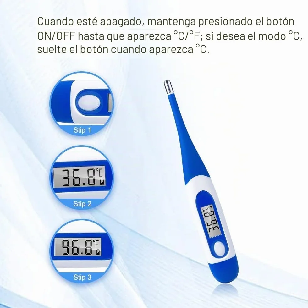 Berrcom Termómetro Digital Flexible Bucal y Antebraquial Impermeable con Alarma de Fiebre