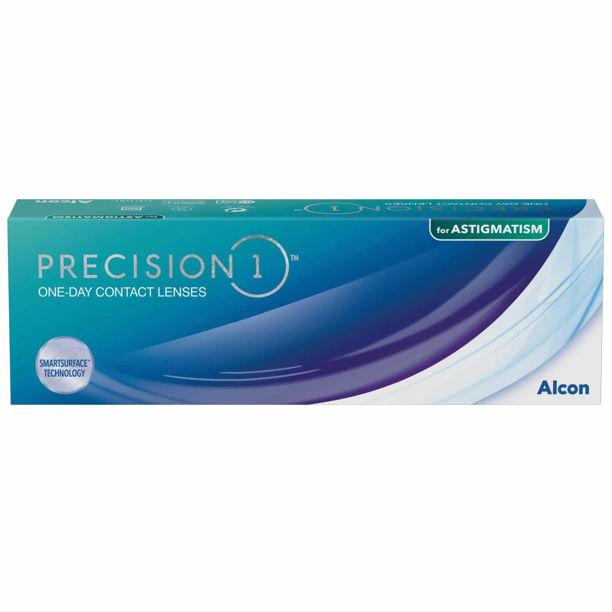 PRECISION1 for Astigmatism Lentes de contacto tóricas reemplazo diario Pack 30 R 8.5 mm D 14.5 mm cilindro 1.25 eje 180 -1.75 Diopt