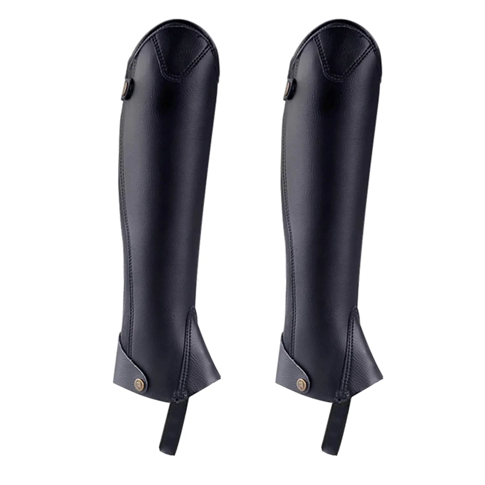 Polainas de montar a caballo Botas de equitación cuero negro con protectores piernas y correa ajustable for actividades ecuestres
