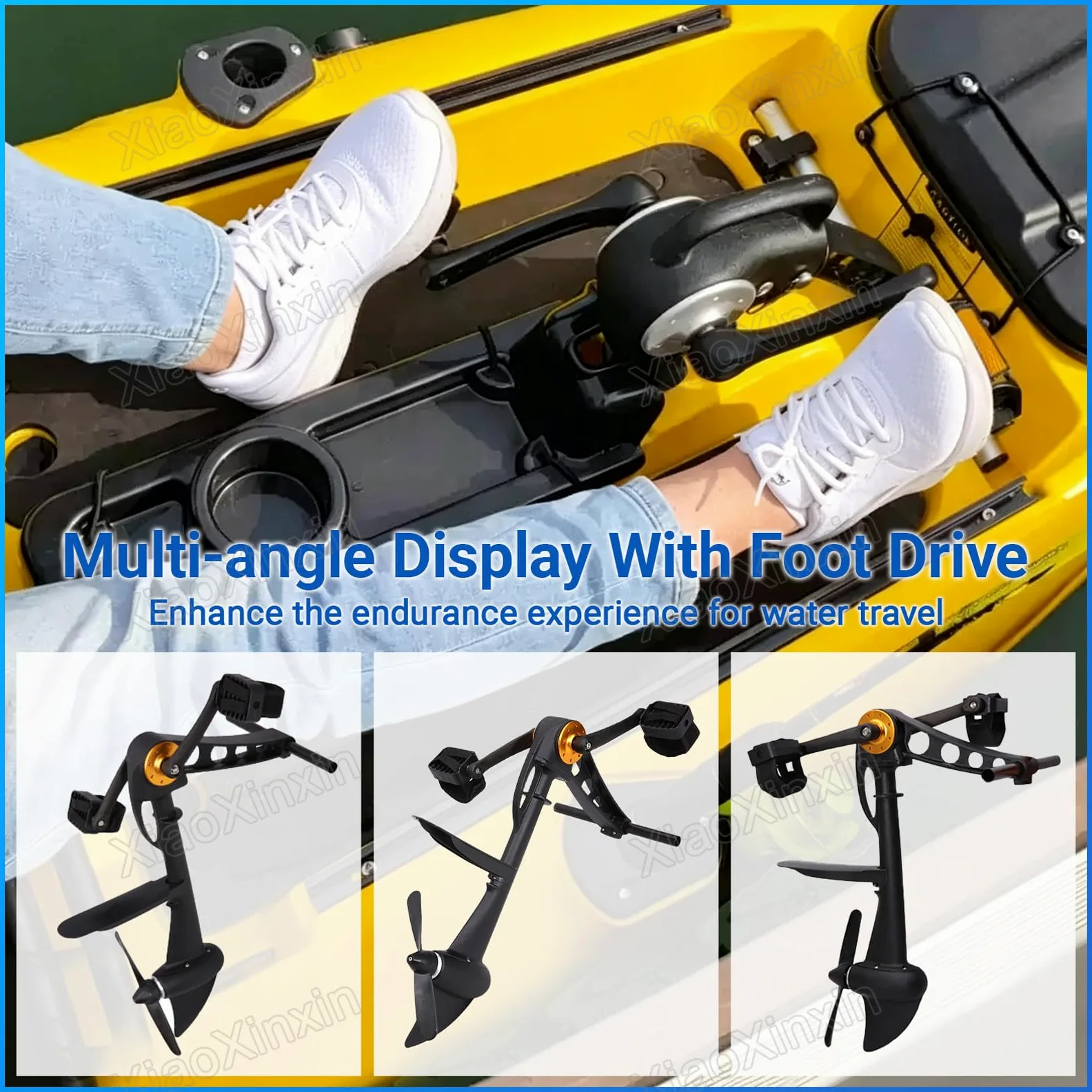 Motor de pedales para kayaks, motor para tablas de paddle surf hinchables | unidad propulsión para barcos de pesca, compatible con kayaks y SUP, remos de kayak para pesca y caza, para adultos y niños