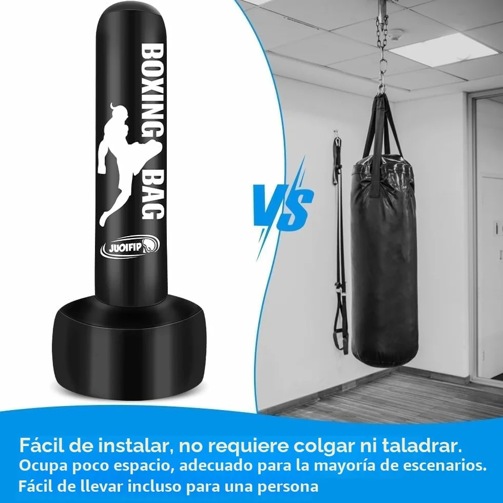 180cm Pesado Saco de Boxeo Adultos, Freestanding Saco de Boxeo Inflable Kickboxing Bolsa para Entrenamiento MMA Muay Thai Fitness