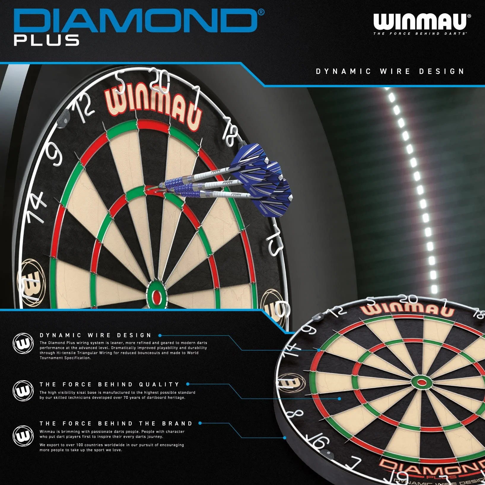 Winmau Diamond Plus Professional Bristle Dartboard