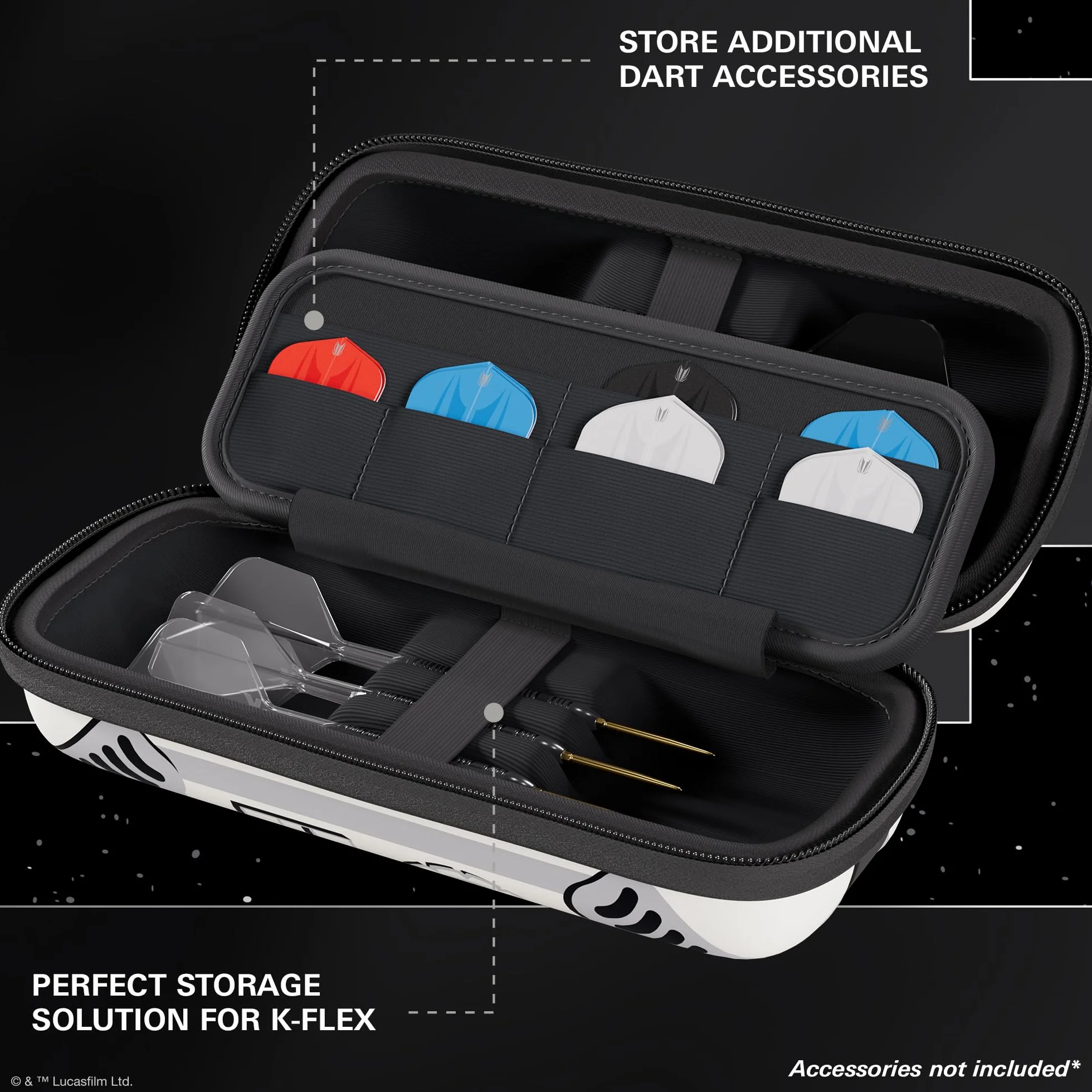 Target Darts Star Wars Stormtrooper Boa Cartera | Storm Trooper Estuche para Dardos Diseño Imperial, Compartimento para Puntas Swiss Point, Carcasa Rígida y Organizador Accesorios