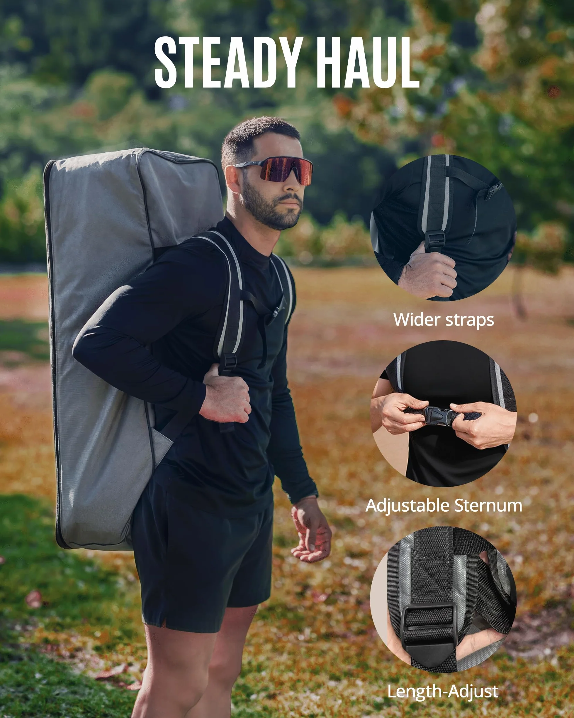 ZLX Mochila Paddle Surf Hinchable 100L, Bolsa Transporte Sup con Correas Ergonómicas Acolchadas, Mochila Tabla Paddle Surf Impermeable para Paddleboard con Gran Capacidad