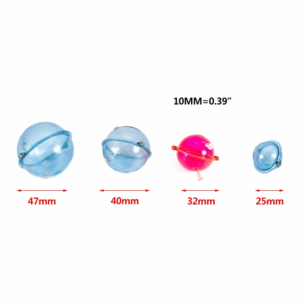5 Unids/Set Flotador de Pesca Bolas de plástico ABS Bolas de Agua Flotadores de Burbujas Aparejos de Pesca de mar Accesorios al Aire Libre Azul Rojo 25/32/40/47 mm