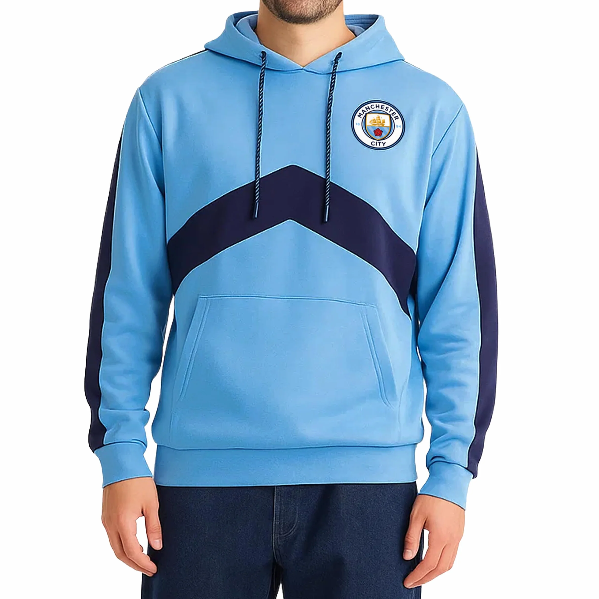 Icon Sports Manchester City F.c. Adult Pullover Hoodie Manchester City F.C. Sudadera con Capucha para Adulto Hombre (Pack de 1)