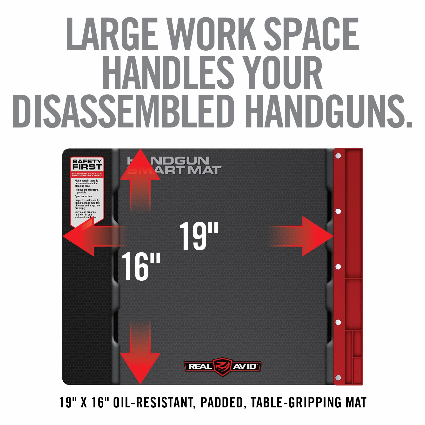 Real Avid Handgun Smart Mat-19-inch by 16-Inch Handgun Cleaning Mat by