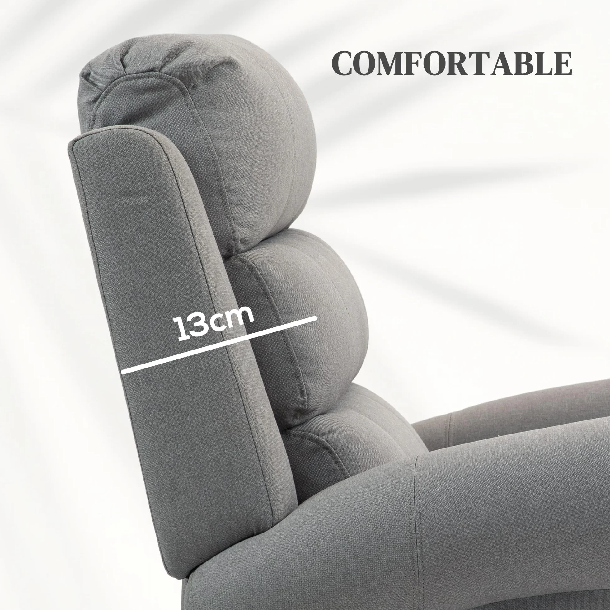 HOMCOM Sillón Relax Reclinable Eléctrico Levanta Personas, Masaje Vibratorio y Calor, Control Remoto, Gris