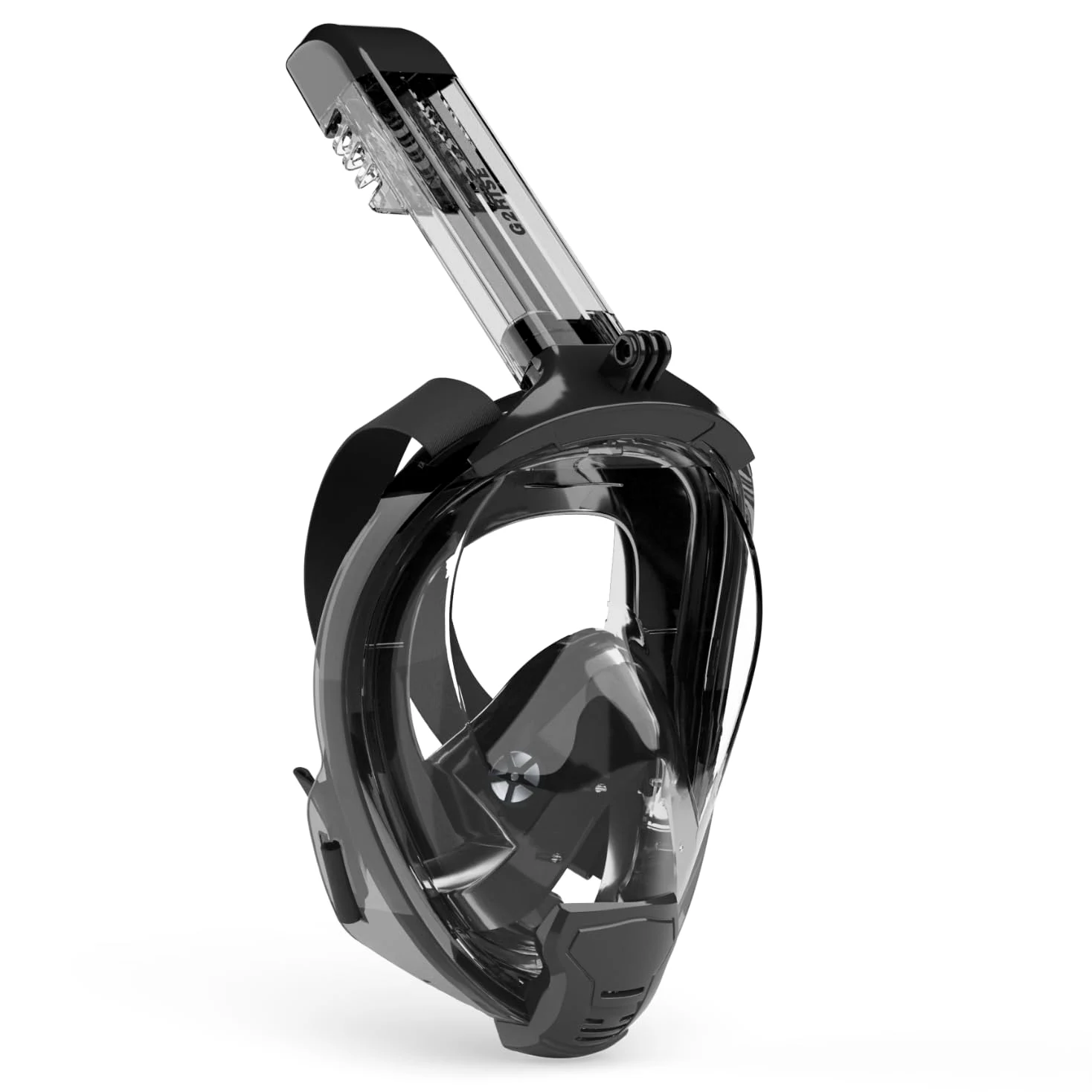 G2RISE Máscara de esnórquel para adultos, máscara completa con soporte para cámara desmontable, totalmente seguro para el CO2 (negro, XL)