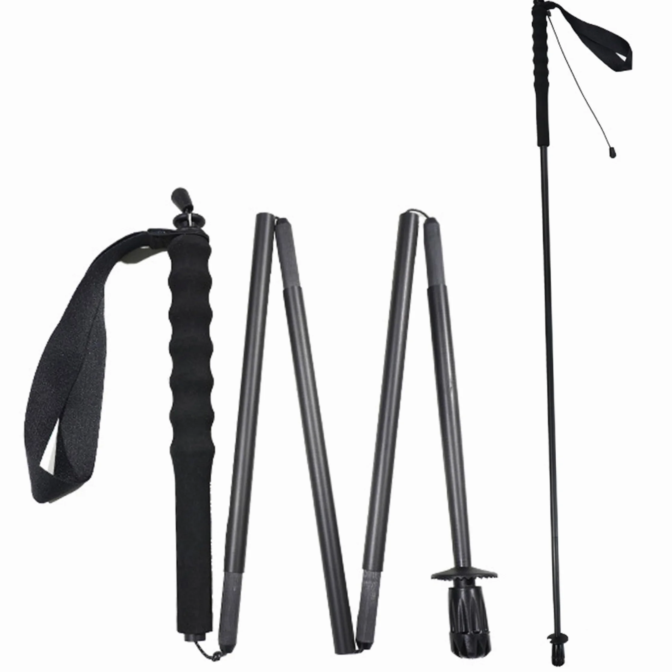 Bastones de Senderismo Plegables de Fibra de Carbono ultraligeros con absorción de Impactos, 47, 24 Pulgadas extendidos/11, 81 Pulgadas plegados, Bastones de Trekking para Hombres y Mujeres, 2 uds
