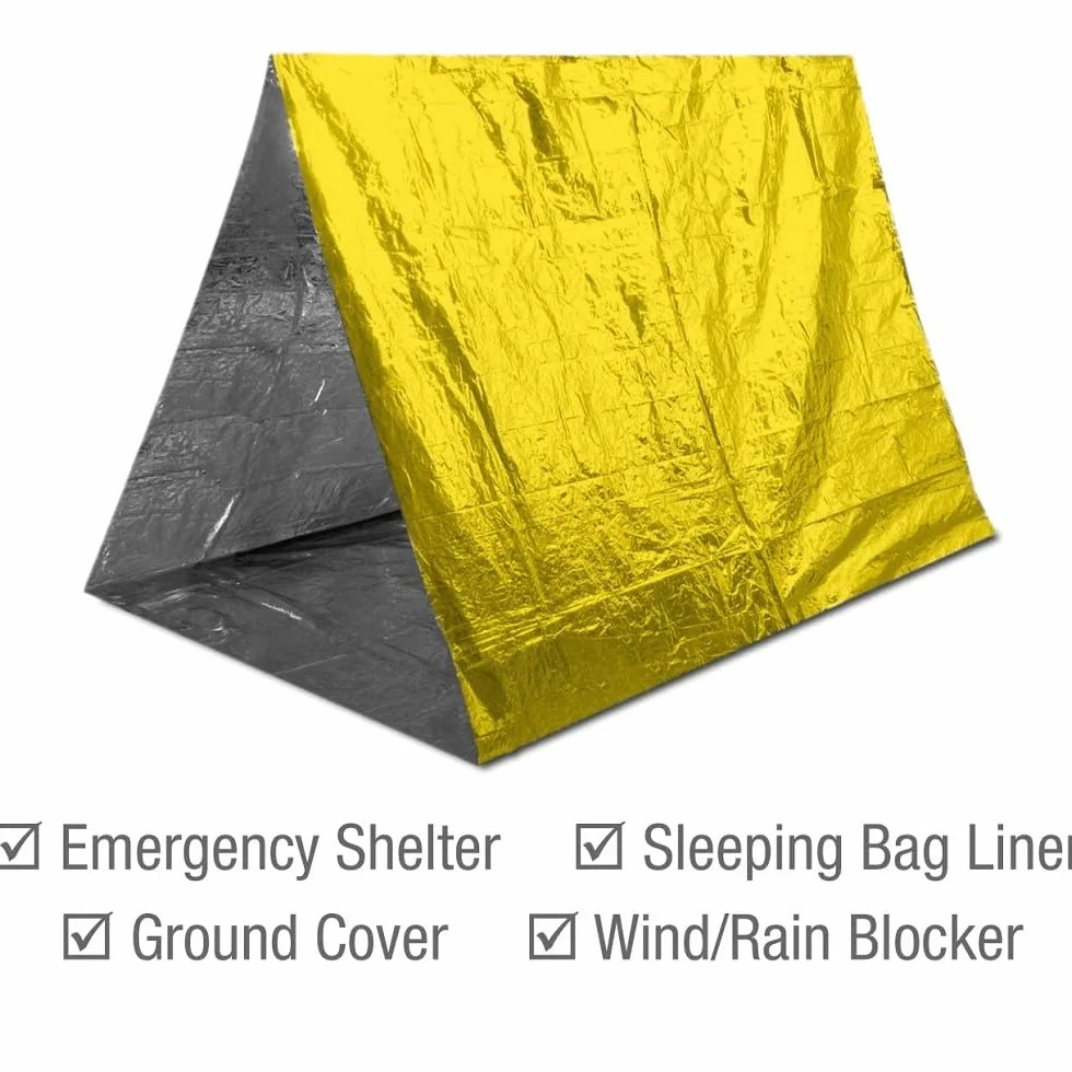 BARAC Manta Térmica Supervivencia 3 Piezas Oro Plata 140x210 cm