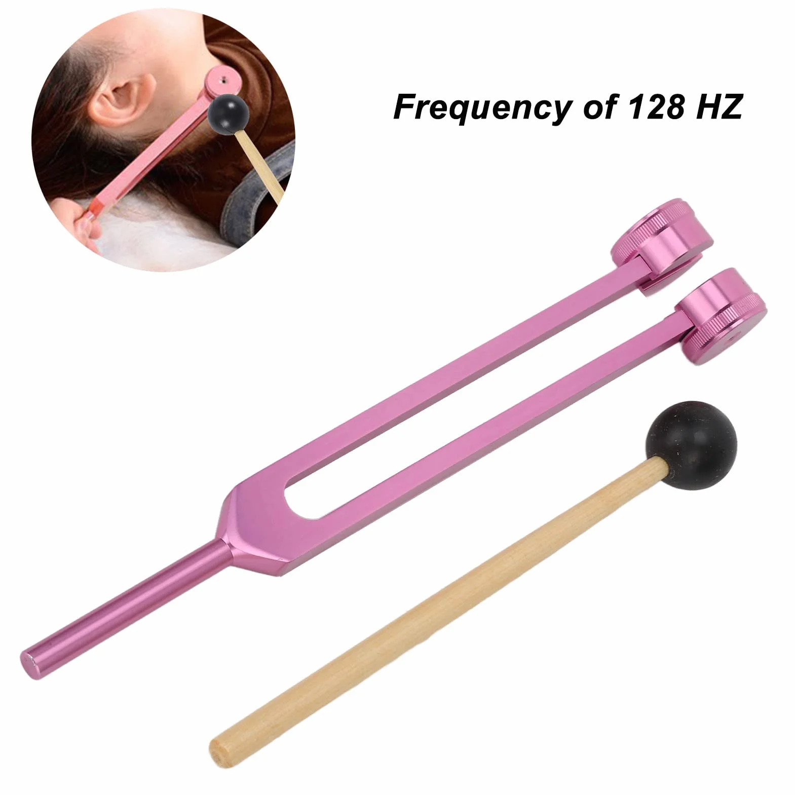 Juego de Diapasones Sanadores 128Hz de Aluminio con Llave Allen y Martillo para Yoga y Meditación