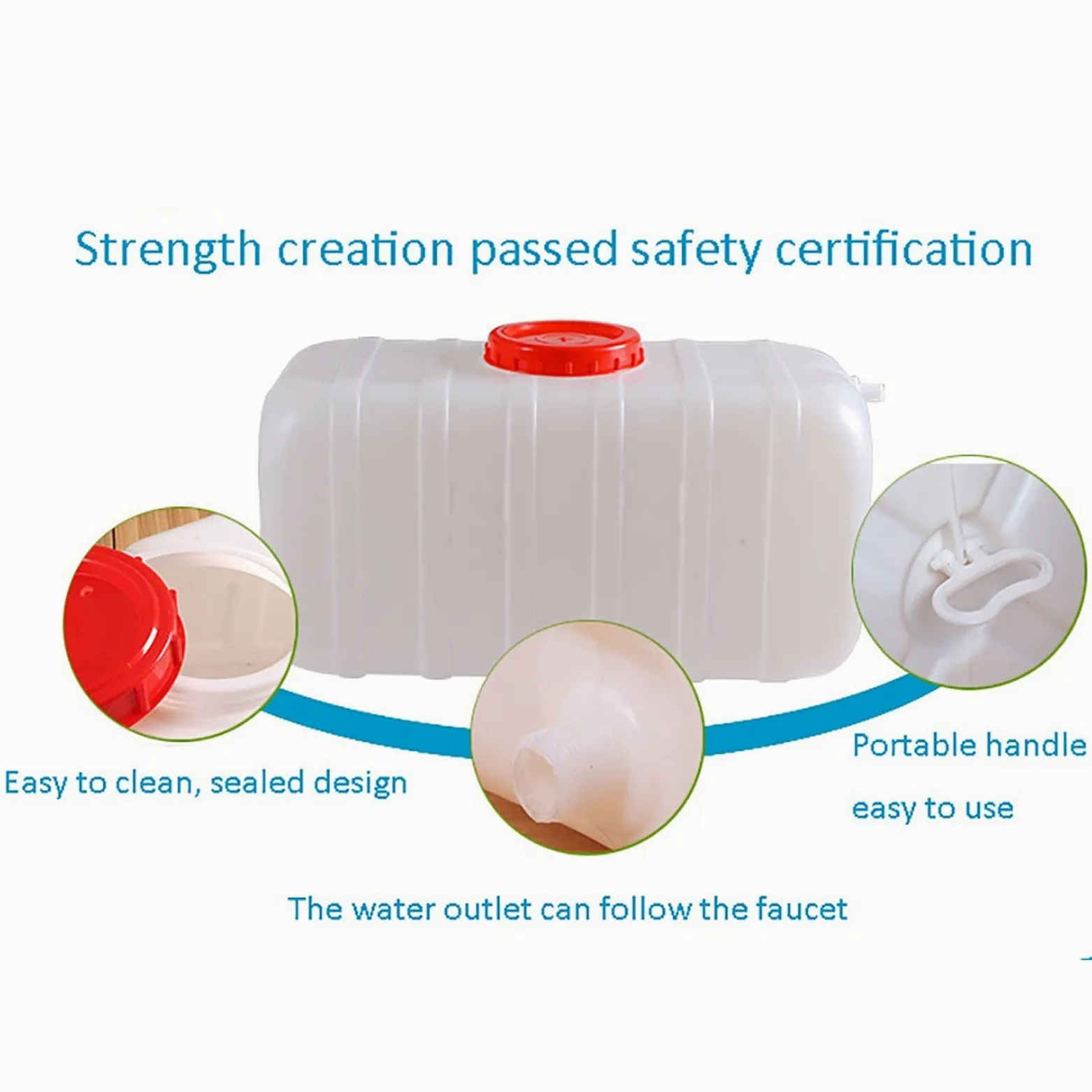 Grande Cubos De PláStico De Calidad Alimentaria con Grifo Gran Capacidad Contenedores Tanques De Almacenamiento De Agua DoméSticos Rectangular DepóSitos De Agua(Size:80L)