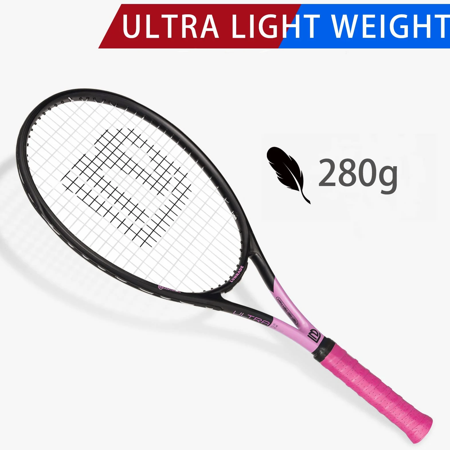 Raqueta de tenis para adultos, paquete de 2, duradera de 27 pulgadas, ligera, preencordada y regulable, adecuada para principiantes a jugadores intermedios