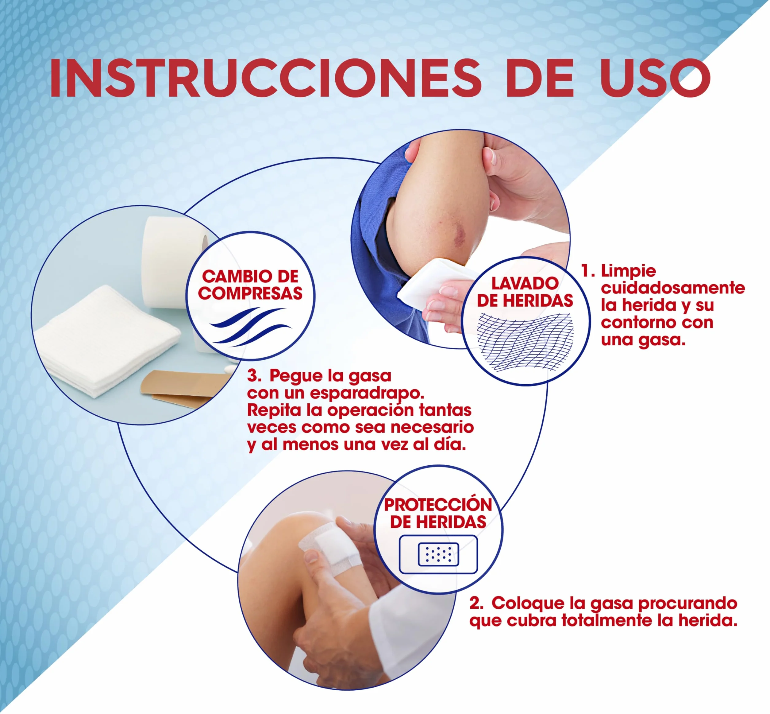MERCUROCHROME Gasas Esteriles 60 Gases 100% Algodón Sobres Individuales Cuidado de Heridas