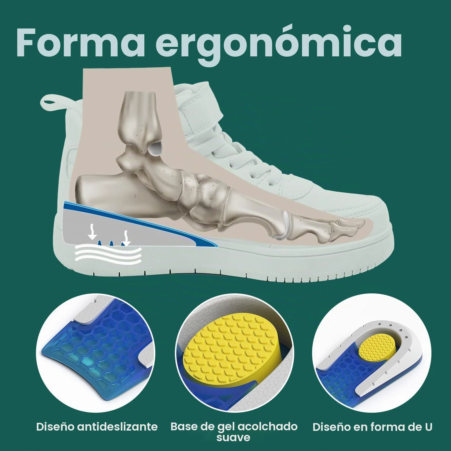 Welnove Almohadilla de talón para aliviar el dolor, Plantilla para Fascitis plantar, Mujeres 37,5-41, Hombres 37-39, 0,6-1 pulgadas, 2 pares
