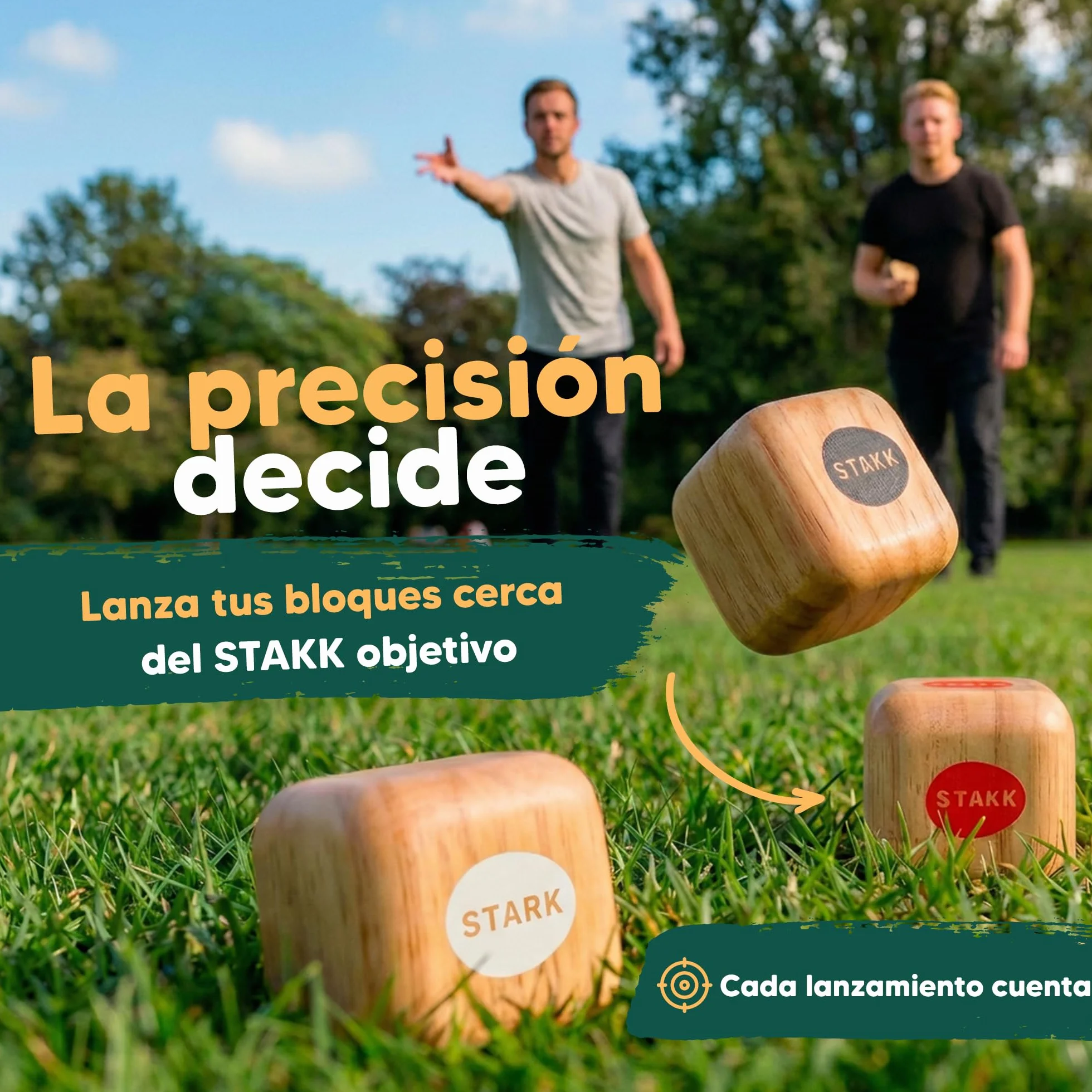 Juego de Lanzamiento al Aire Libre para niños y Adultos | Boccia-Boule con 9 Cubos de Madera