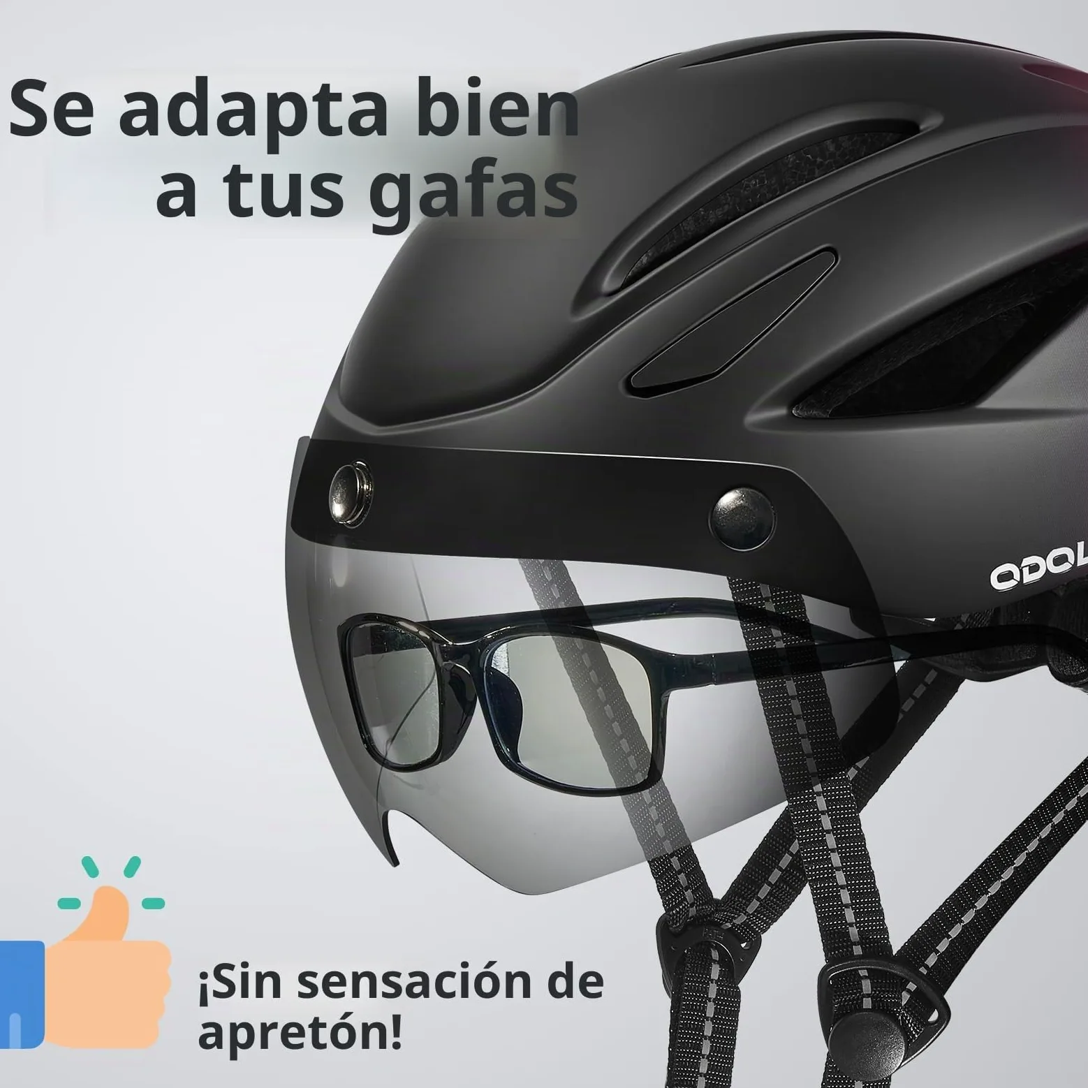 Odoland Casco de Bicicleta para Adultos con Gafas Magnéticas Desmontables Casco de Ciclismo para Bicicleta de Carretera de Montaña Casco de MTB Ligero Certificado para Hombres y Mujeres