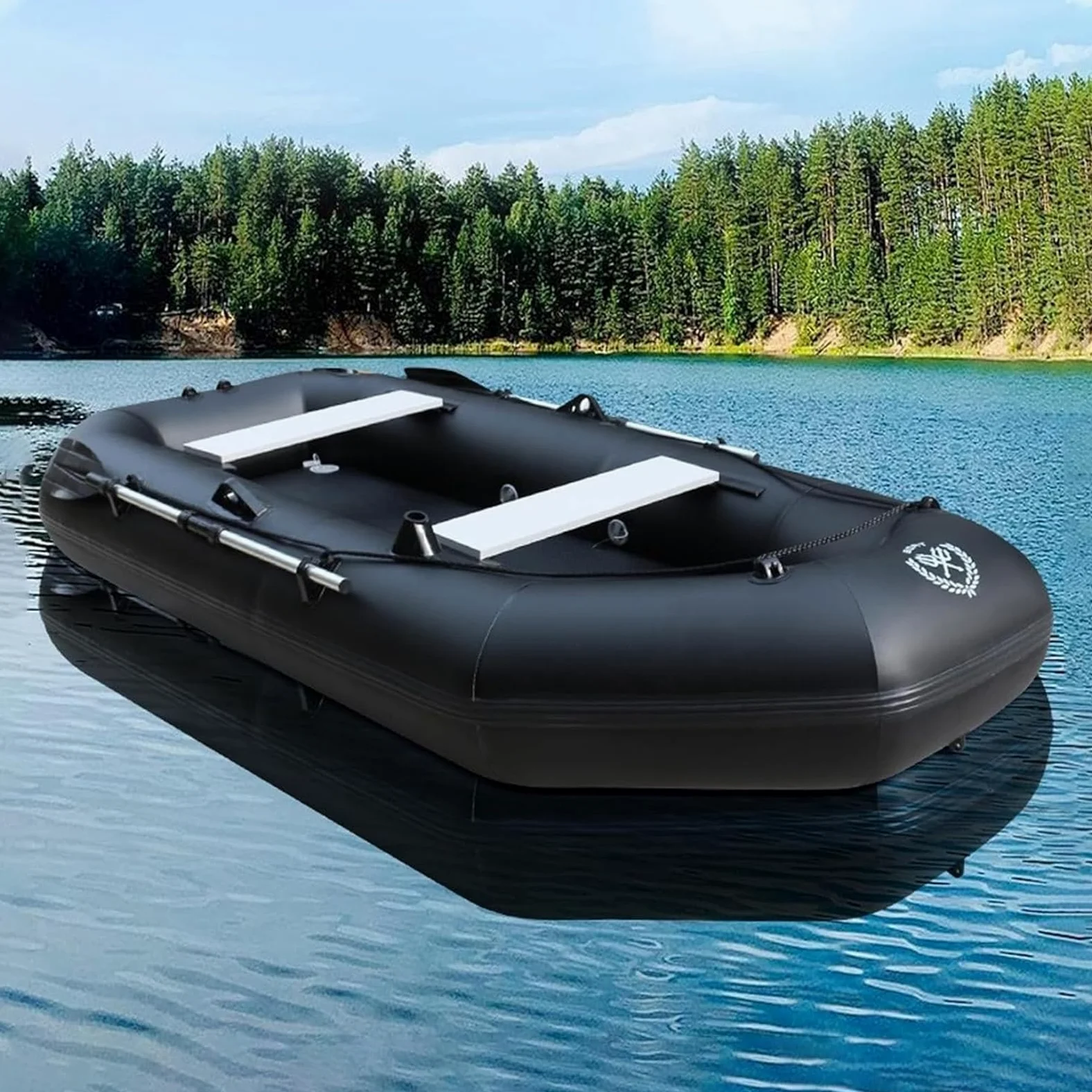 Kayak de pesca inflable, balsa para 1 persona, soporta 148 kg, perfecto para aventuras acuáticas en lagos, ríos y mar