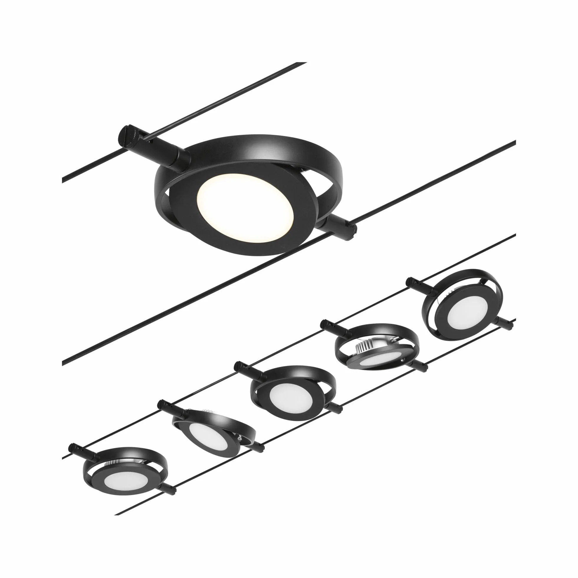 Paulmann CorDuo Juego de sistema de cable LED RoundMac DC Negro mate 3000 K