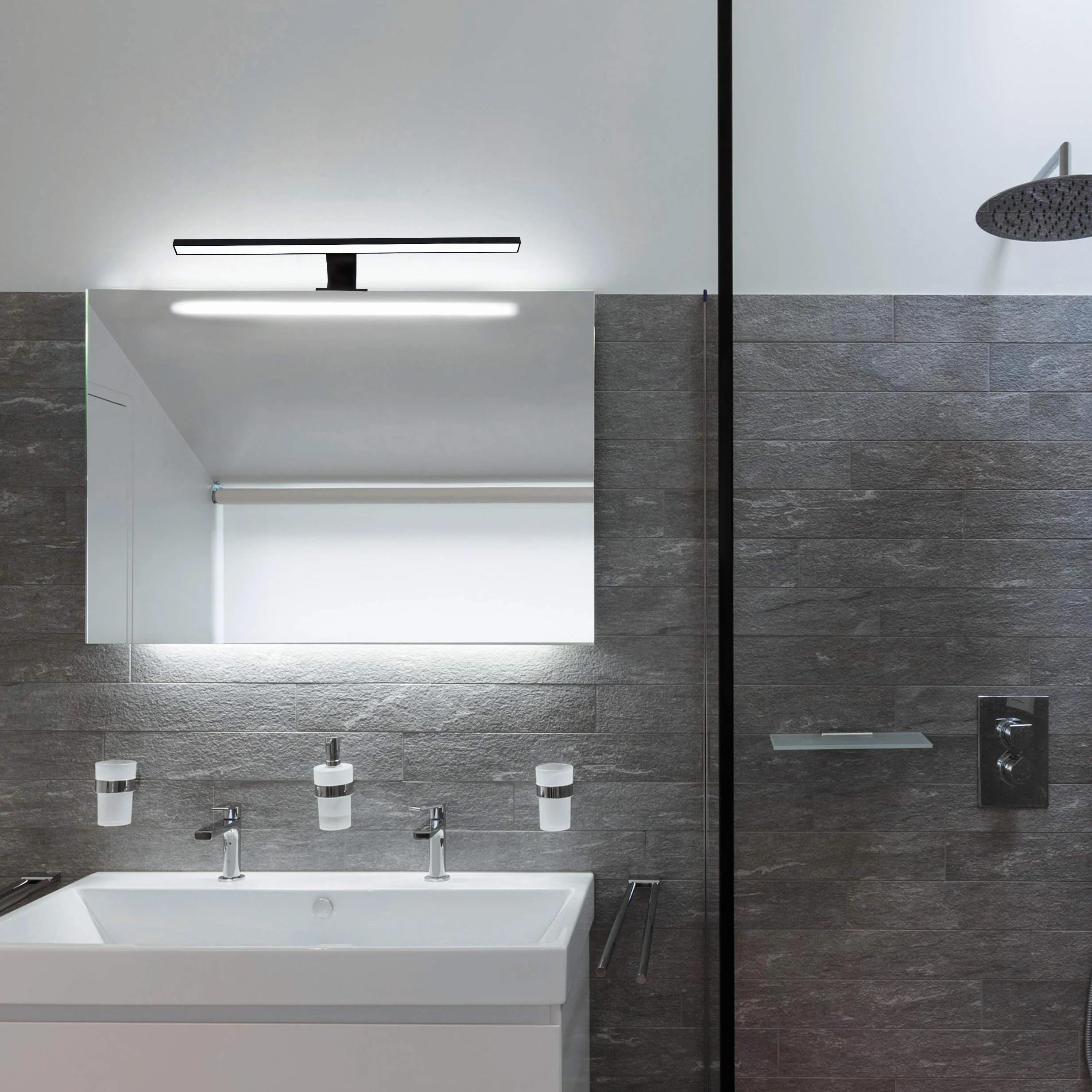 B.K.Licht Lámpara Espejo de Baño LED IP44 8W 230V 4000K 780lm 60x10.3x3.6 cm Blanco Frío