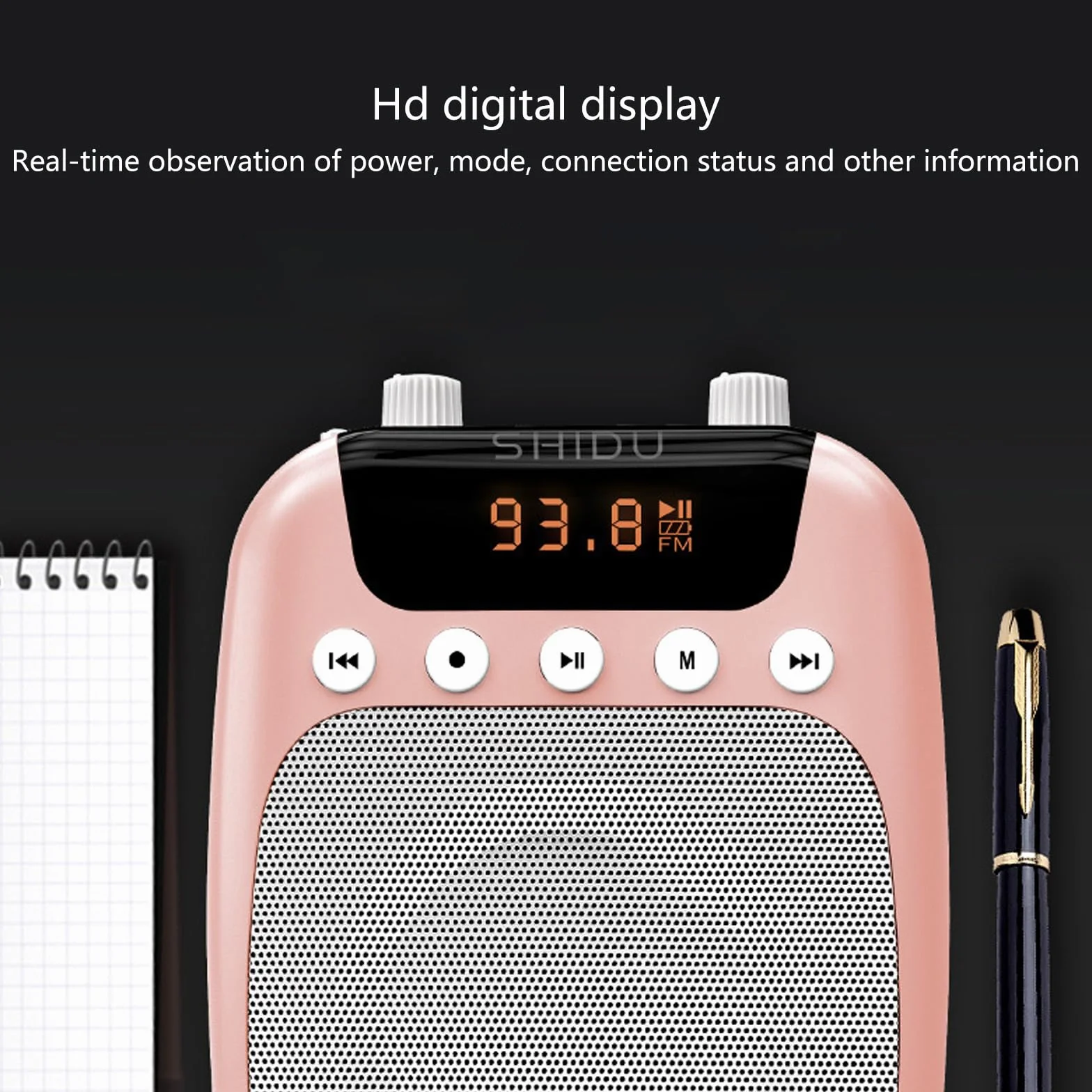 S358 - Megáfono pequeño amplificador de voz para educadores y profesores de actividades al aire libre con micrófono